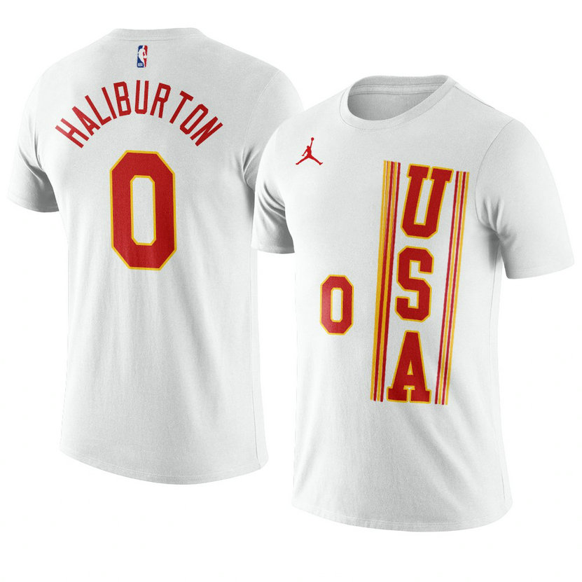 Sacramento Kings Tyrese Haliburton 2021 NBA Rising Star USA Team T-Shirt White