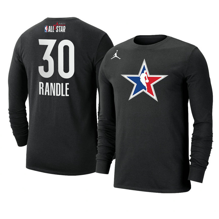 New York Knicks Julius Randle 2021 NBA All-Star Official Logo T-Shirt Long Sleeve Black