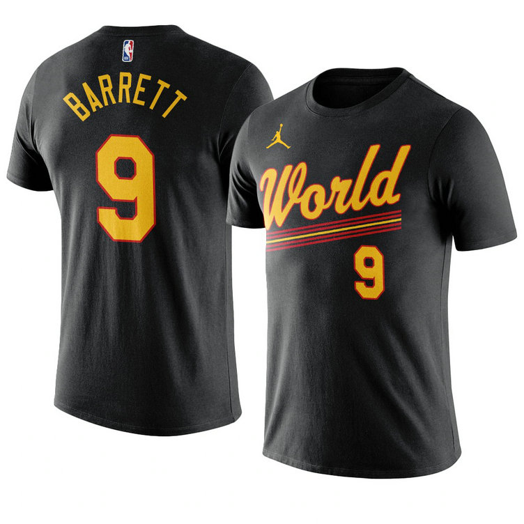 New York Knicks R.J. Barrett 2021 NBA Rising Star World Team T-Shirt Black New York Knicks R.J. Barrett 2021 NBA Rising Star World Team T-Shirt Black