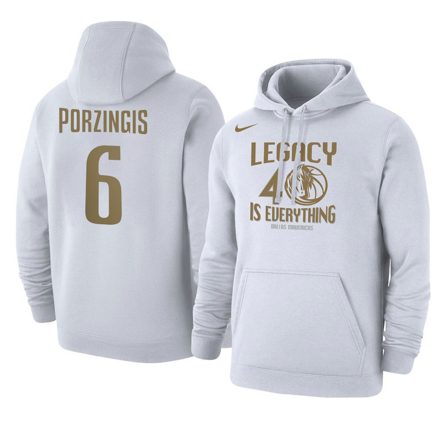 Dallas Mavericks Kristaps Porzingis 2021 City Edition Story Club Hoodie - White