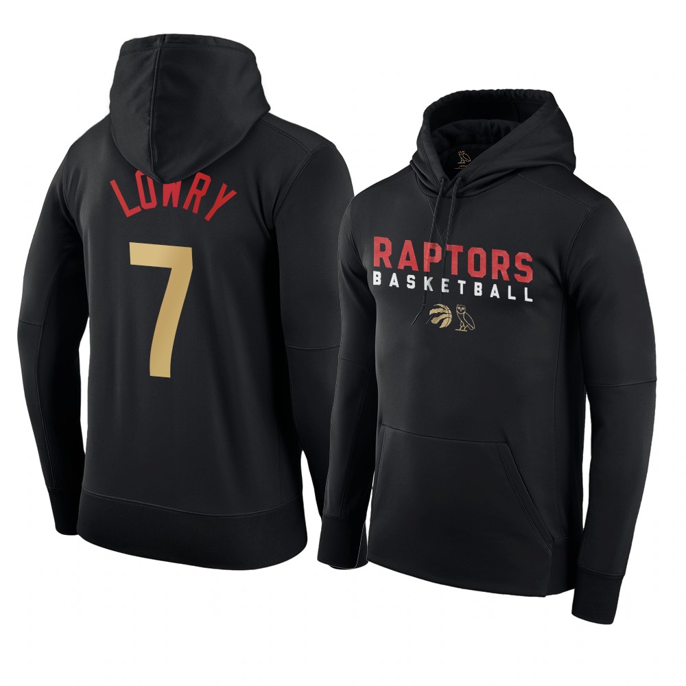 Toronto Raptors Kyle Lowry Black 2021 OVO Drake Pre-Game Hoodie Toronto Raptors Kyle Lowry Black 2021 OVO Drake Pre-Game Hoodie