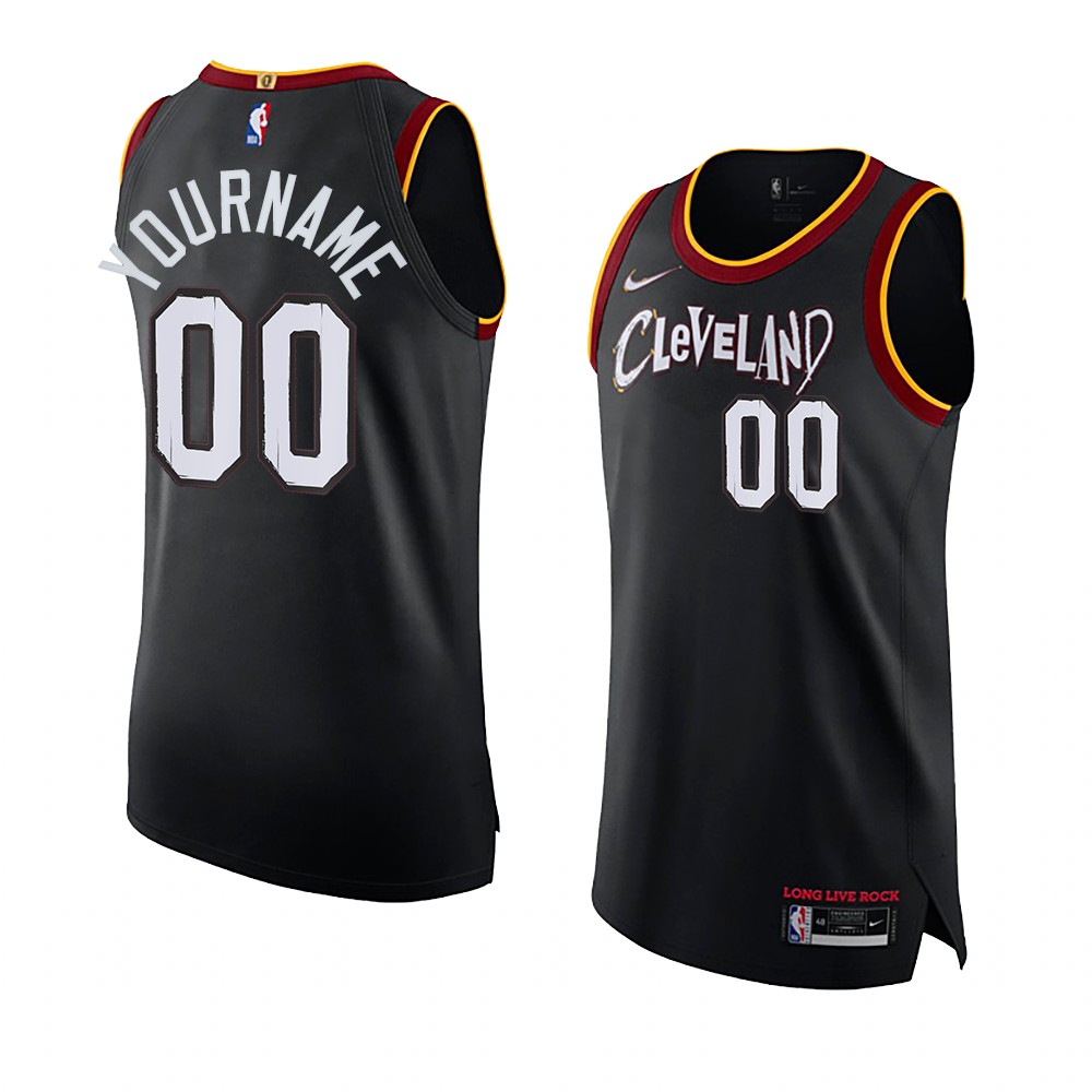 Cleveland Cavaliers Custom Black 2021 Authentic City Jersey Long Live Rock Cleveland Cavaliers Custom Black 2021 Authentic City Jersey Long Live Rock