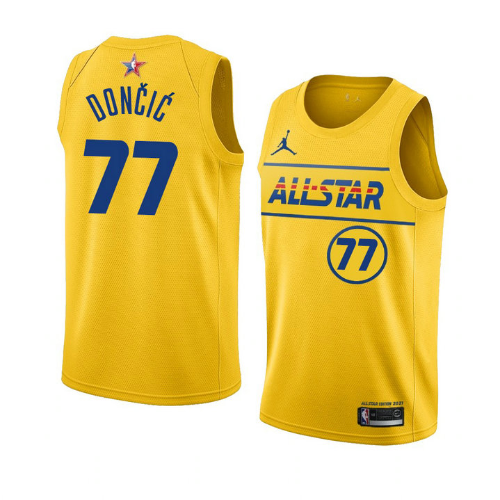 Dallas Mavericks Luka Doncic 2021 NBA All-Star Game TEAM LEBBRON player jersey Gold Dallas Mavericks Luka Doncic 2021 NBA All-Star Game TEAM LEBBRON player jersey Gold