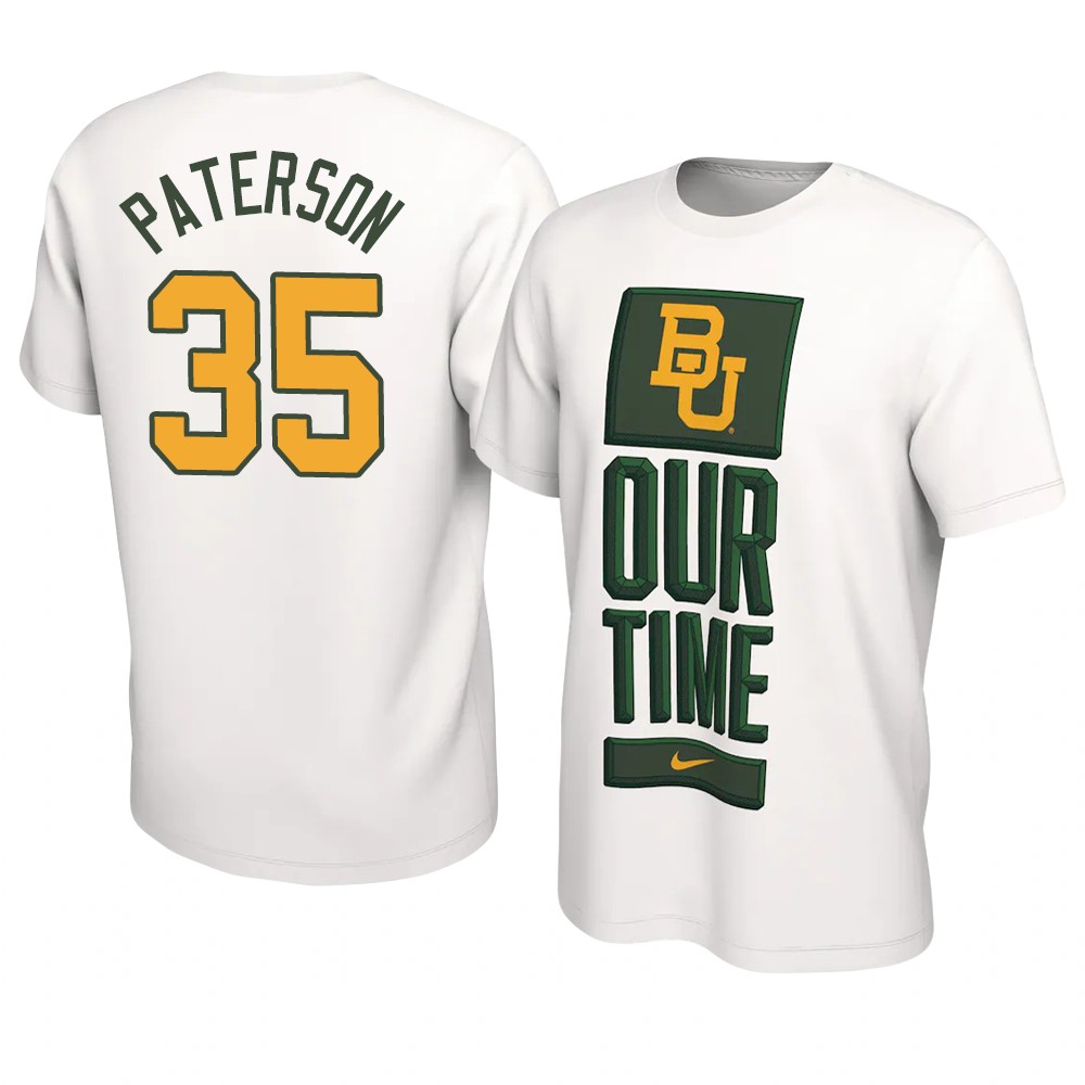 BAYLOR BEARS Mark Paterson Basketball Our Time T-Shirt 2021 Bench Legend Performance White