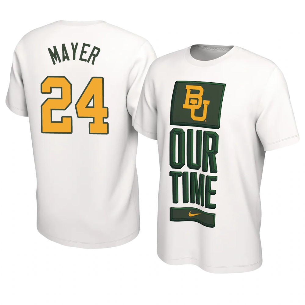 BAYLOR BEARS Matthew Mayer Basketball Our Time T-Shirt 2021 Bench Legend Performance White