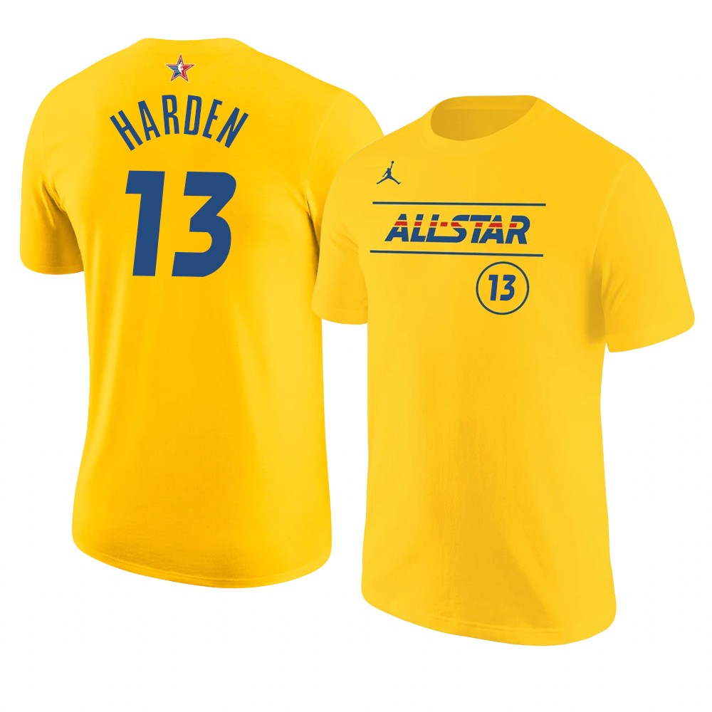 Brooklyn Nets James Harden 2021 NBA All-Star Eastern T-Shirt Gold Brooklyn Nets James Harden 2021 NBA All-Star Eastern T-Shirt Gold