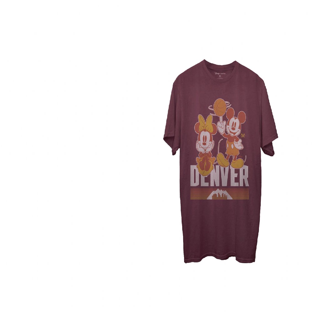 Denver Nuggets Crimson Disney Mickey Minnie Junk Food 2021 City Edition T-Shirt Denver Nuggets Crimson Disney Mickey Minnie Junk Food 2021 City Edition T-Shirt