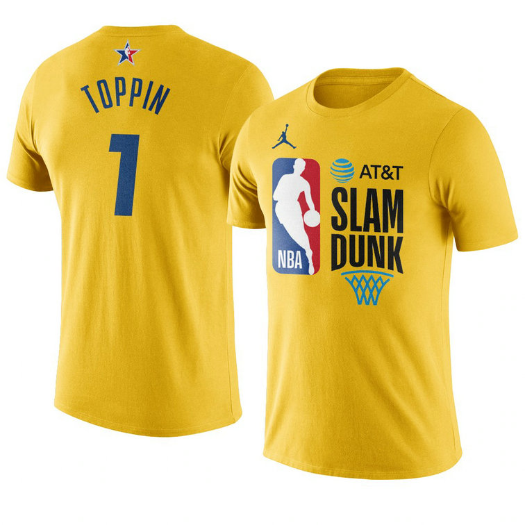 New York Knicks Obi Toppin 2021 NBA All-Star Game SLAM-DUNK T-Shirt Gold New York Knicks Obi Toppin 2021 NBA All-Star Game SLAM-DUNK T-Shirt Gold