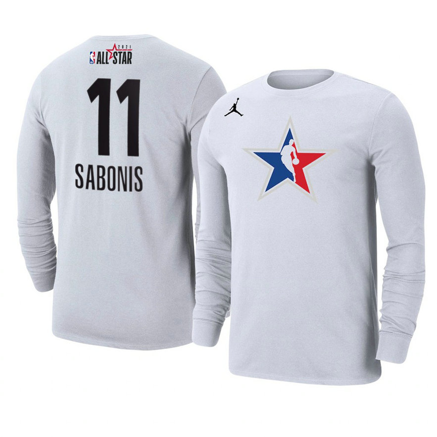 Indiana Pacers Domantas Sabonis 2021 NBA All-Star Official Logo T-Shirt Long Sleeve White