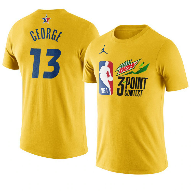 LA Clippers Paul George 2021 NBA All-Star Game 3point-contest T-Shirt Western Conference Yellow