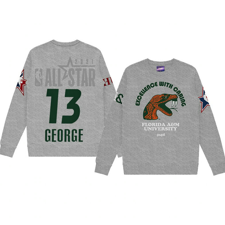 Paul George Florida A&M University Pupil Pullover Sweater 2021 NBA All-Star Game x HBCU Collection Gray Paul George Florida A&M University Pupil Pullover Sweater 2021 NBA All-Star Game x HBCU Collection Gray