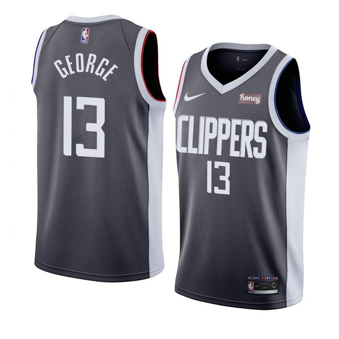 LA Clippers 2021 Paul George Earned Edition Swingman Jersey Black