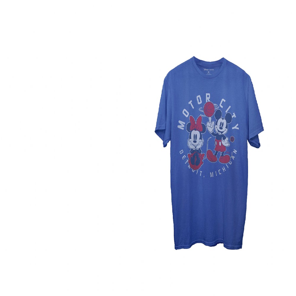 Detroit Pistons Royal Disney Mickey Minnie Junk Food 2021 City Edition T-Shirt