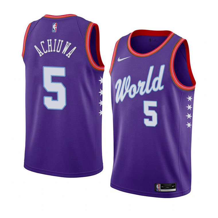 Precious Achiuwa Miami Heat NBA Rising Star Jersey World Team Purple With 2023 NBA finals patch Precious Achiuwa Miami Heat NBA Rising Star Jersey World Team Purple With 2023 NBA finals patch
