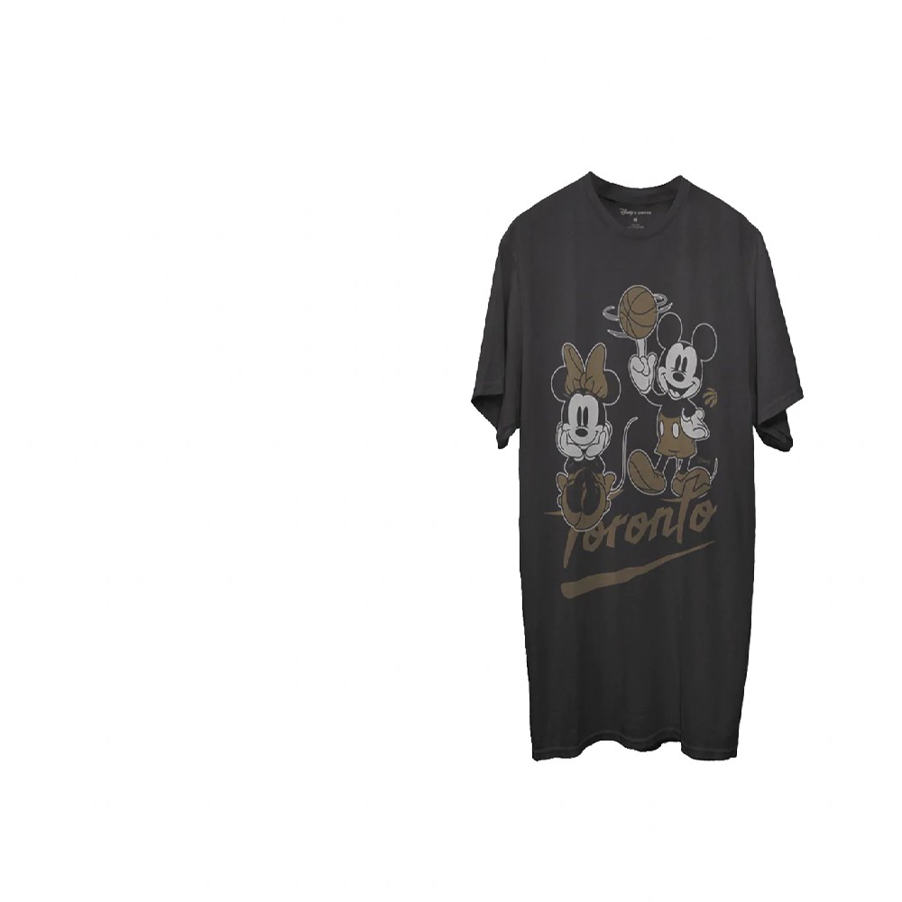 Toronto Raptors Black Disney Mickey Minnie Junk Food 2021 City Edition T-Shirt