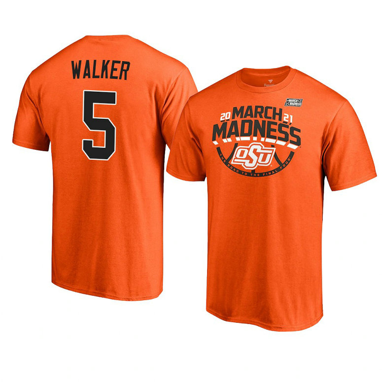 OKLAHOMA STATE COWBOYS Rondel Walker March Madness T-Shirt 2021 Bound Ticket Orange
