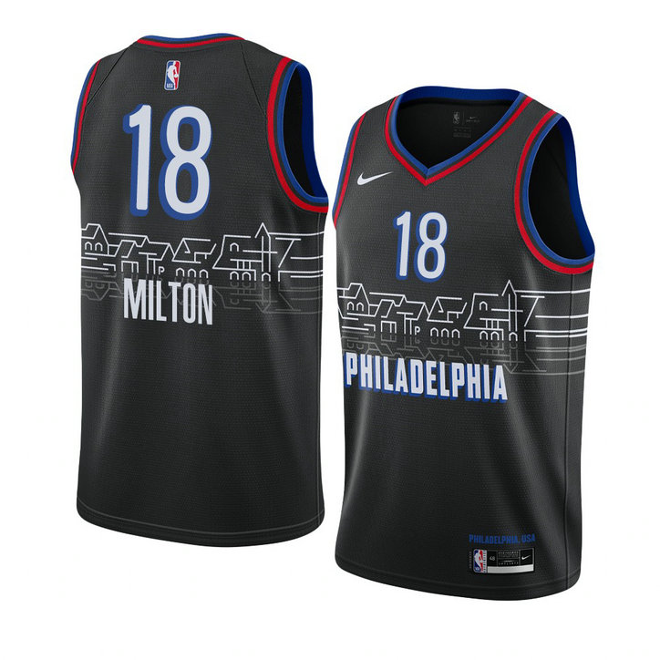 Shake Milton Philadelphia 76ers City Edition Jersey 2020-2021 Black Shake Milton Philadelphia 76ers City Edition Jersey 2020-2021 Black
