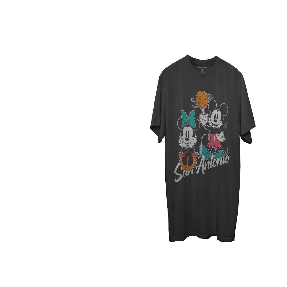 San Antonio Spurs Black Disney Mickey Minnie Junk Food 2021 City Edition T-Shirt