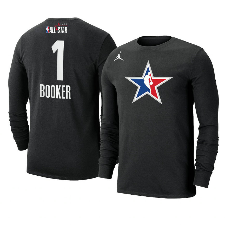 Phoenix Suns Devin Booker 2021 NBA All-Star Official Logo T-Shirt Long Sleeve Black Phoenix Suns Devin Booker 2021 NBA All-Star Official Logo T-Shirt Long Sleeve Black