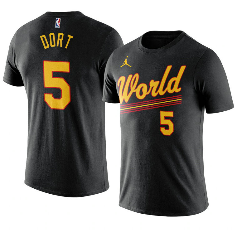 Oklahoma City Thunder Luguentz Dort 2021 NBA Rising Star World Team T-Shirt Black Oklahoma City Thunder Luguentz Dort 2021 NBA Rising Star World Team T-Shirt Black