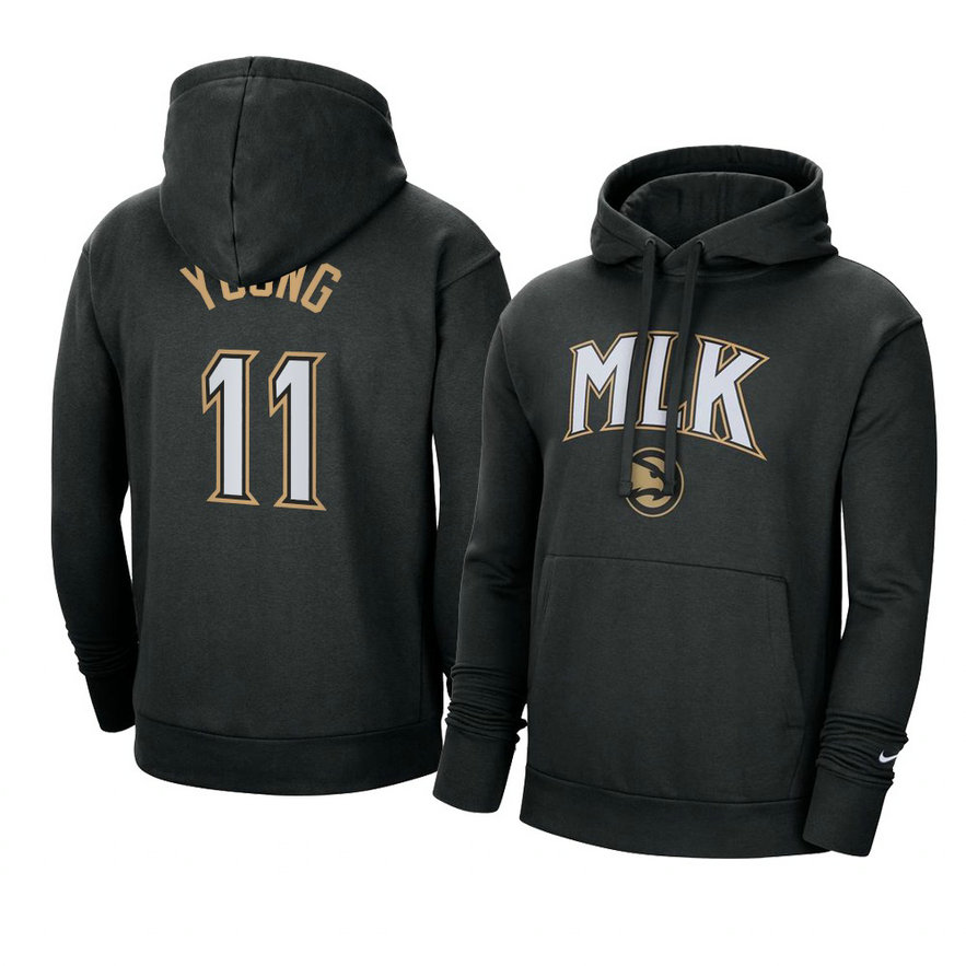 Hawks Trae Young Black 2021 MLK Day City Edition Hoodie Pullover