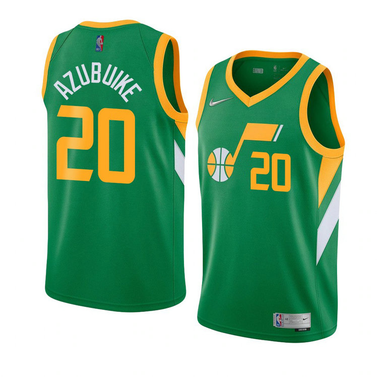 Utah Jazz 2021 Udoka Azubuike Earned Jersey Green Utah Jazz 2021 Udoka Azubuike Earned Jersey Green