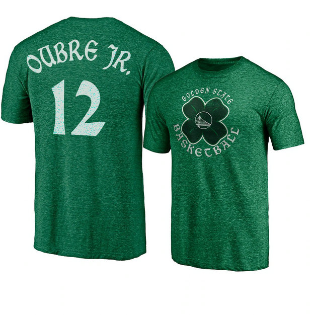 Golden State Warriors Kelly Oubre Jr. 2021 St. Paddy's Day Celtic T-Shirt Heather Green Golden State Warriors Kelly Oubre Jr. 2021 St. Paddy's Day Celtic T-Shirt Heather Green