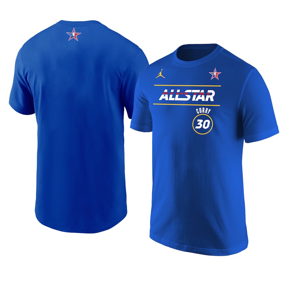 Golden State Warriors Stephen Curry 2021 NBA All-Star T-Shirt Royal Golden State Warriors Stephen Curry 2021 NBA All-Star T-Shirt Royal