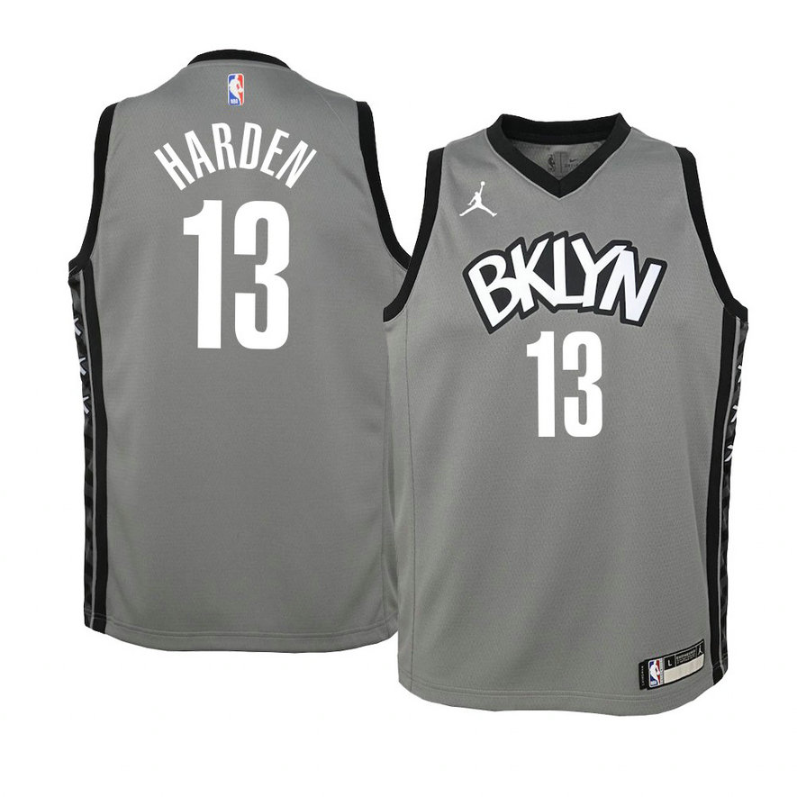 Youth Brooklyn Nets #13 James Harden 2021 Statement Swigman Black Jersey Youth Brooklyn Nets #13 James Harden 2021 Statement Swigman Black Jersey