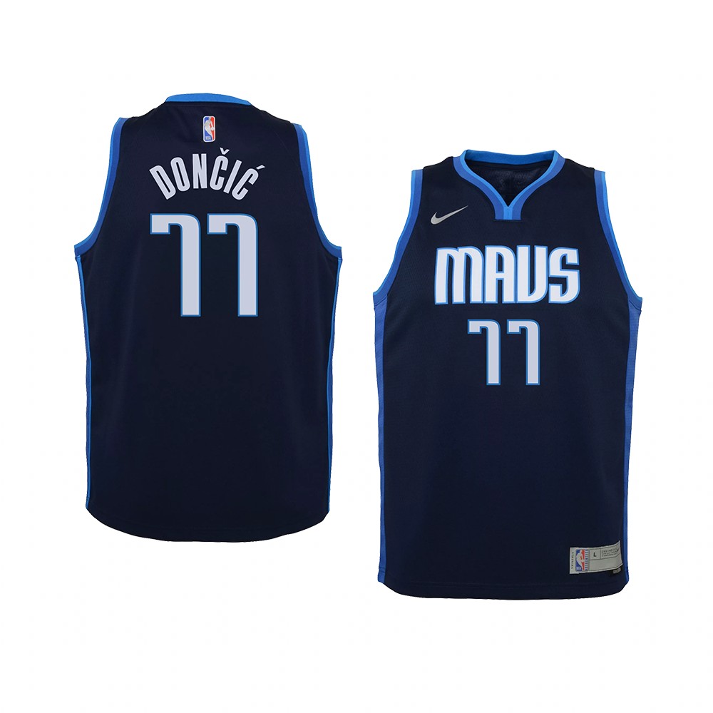 Youth Dallas Mavericks Luka Doncic 2021 Earned Edition Swingman Navy Jersey Youth Dallas Mavericks Luka Doncic 2021 Earned Edition Swingman Navy Jersey