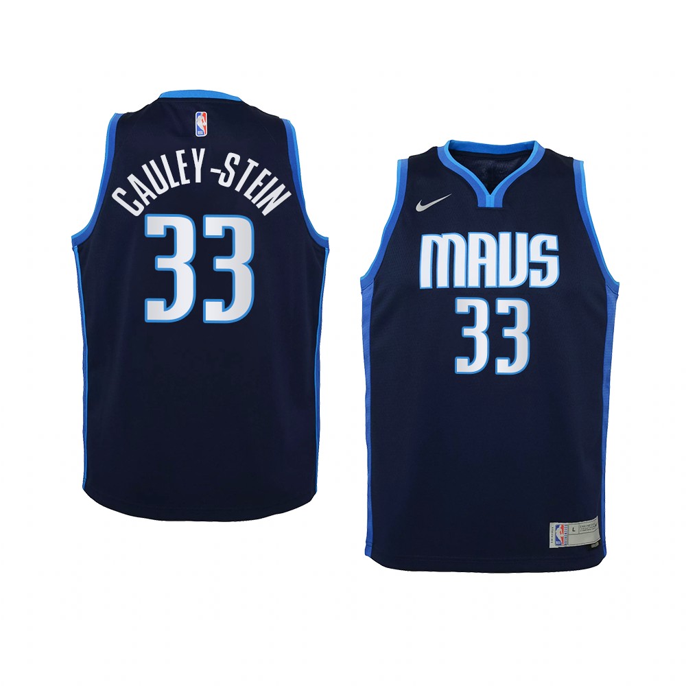 Youth Dallas Mavericks Willie Cauley-Stein 2021 Earned Edition Swingman Navy Jersey
