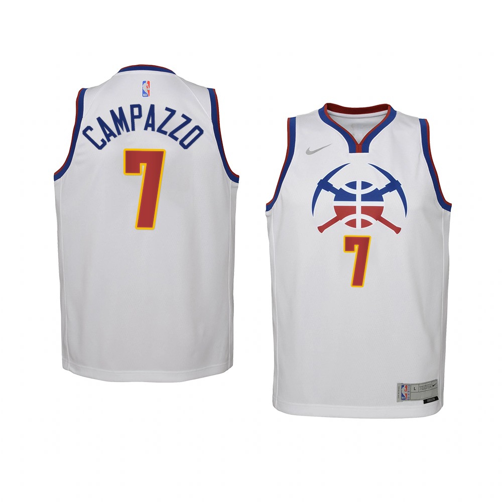 Youth Denver Nuggets Facundo Campazzo Earned Edition Swingman White Jersey With 2023 NBA finals patch Youth Denver Nuggets Facundo Campazzo Earned Edition Swingman White Jersey With 2023 NBA finals patch