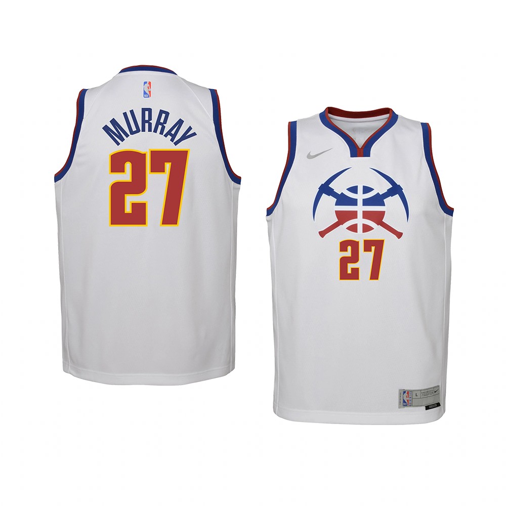 Youth Denver Nuggets Jamal Murray Earned Edition Swingman White Jersey With 2023 NBA finals patch Youth Denver Nuggets Jamal Murray Earned Edition Swingman White Jersey With 2023 NBA finals patch