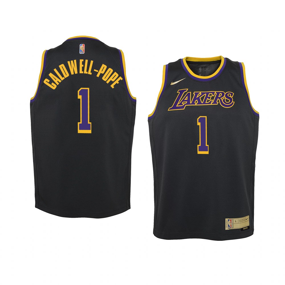 Youth Los Angeles Lakers Kentavious Caldwell-Pope 2021 Earned Edition Swingman Black Jersey