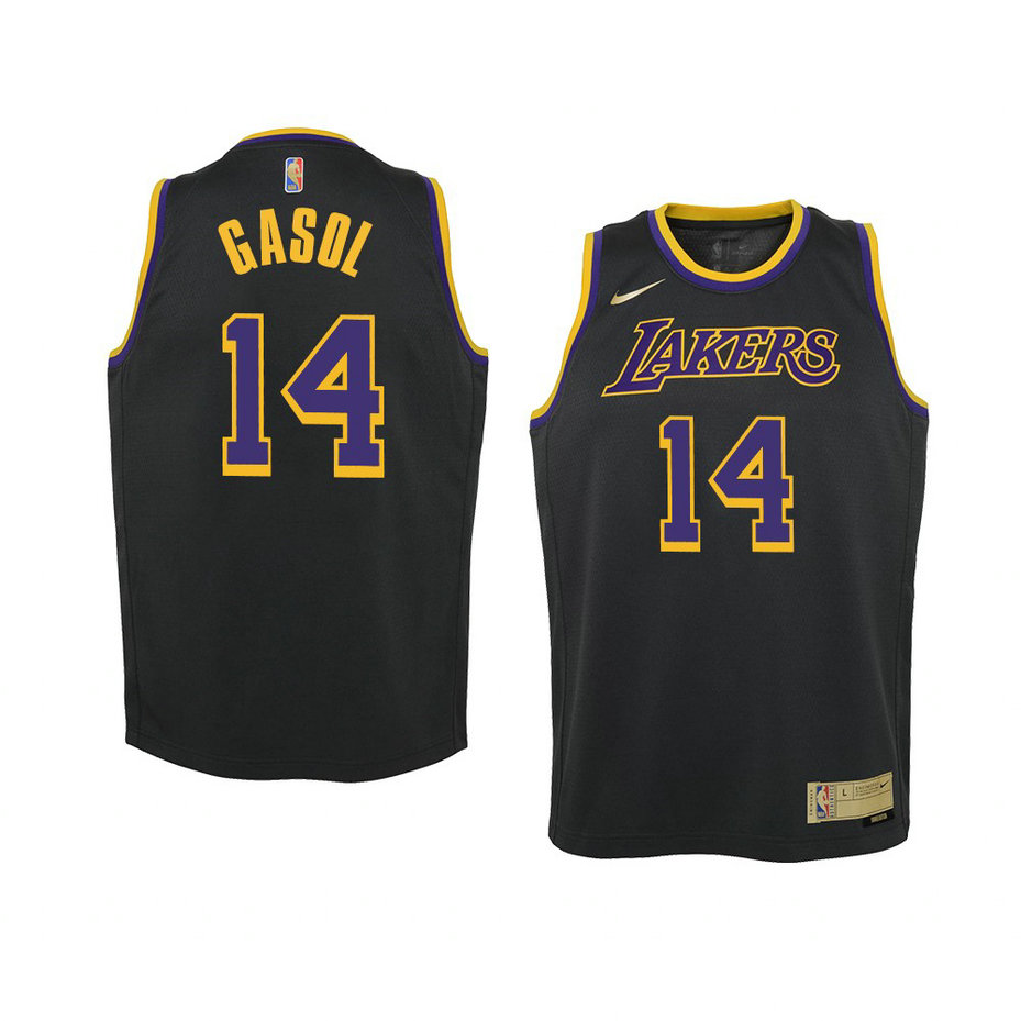 Youth Los Angeles Lakers Marc Gasol 2021 Earned Edition Swingman Black Jersey Youth Los Angeles Lakers Marc Gasol 2021 Earned Edition Swingman Black Jersey