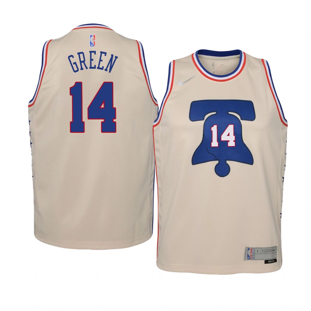 Youth Philadelphia 76ers Danny Green 2021 Earned Swingman Cream Jersey