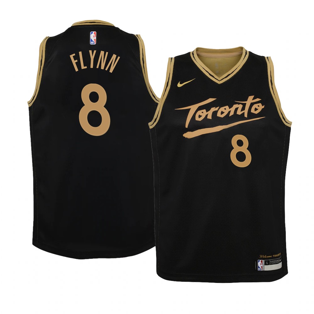 Youth Toronto Raptors Malachi Flynn 2021 City Edition Swingman Black Jersey