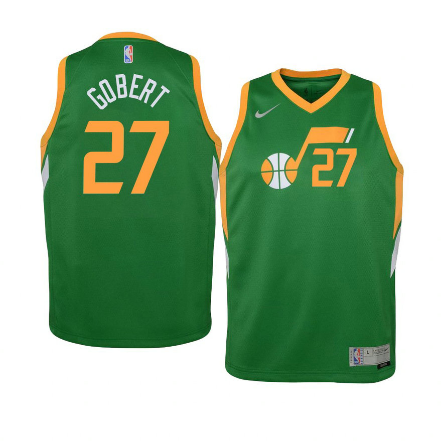 Youth Utah Jazz Rudy Gobert 2021 Earned Swingman Green Jersey Youth Utah Jazz Rudy Gobert 2021 Earned Swingman Green Jersey