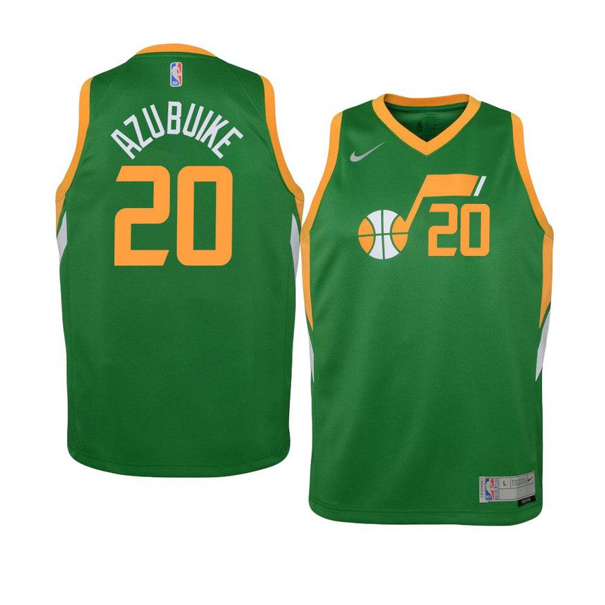 Youth Utah Jazz Udoka Azubuike 2021 Earned Swingman Green Jersey Youth Utah Jazz Udoka Azubuike 2021 Earned Swingman Green Jersey