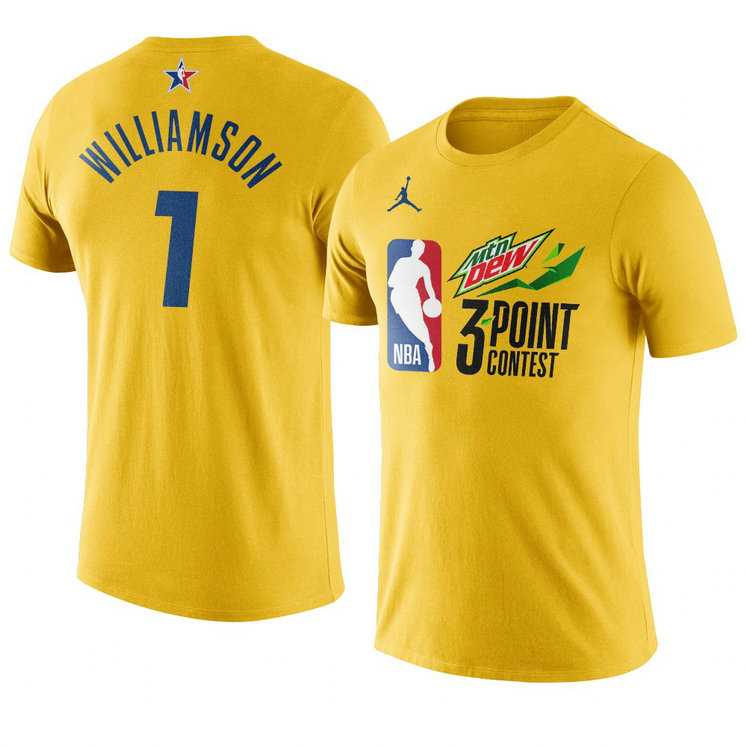 New Orleans Pelicans Zion Williamson 2021 NBA All-Star Game 3point-contest T-Shirt Western Conference Yellow