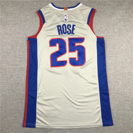 Derrick Rose 25 Detroit Pistons 2019-20 Gray Statement Jersey Derrick Rose 25 Detroit Pistons 2019-20 Gray Statement Jersey