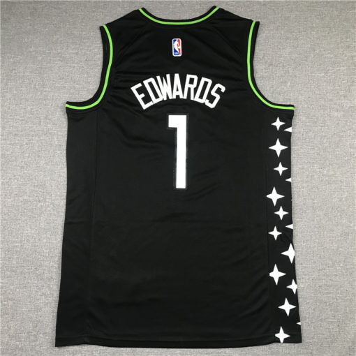 Anthony Edwards 1 Minnesota Timberwolves 2021 Black City Edition Swingman Jersey Anthony Edwards 1 Minnesota Timberwolves 2021 Black City Edition Swingman Jersey