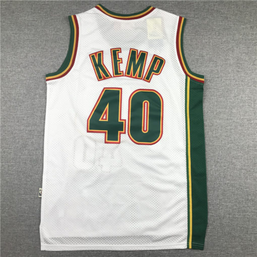Shawn Kemp 40 Seattle SuperSonics White 1995-96 Hardwood Classics Jersey Shawn Kemp 40 Seattle SuperSonics White 1995-96 Hardwood Classics Jersey