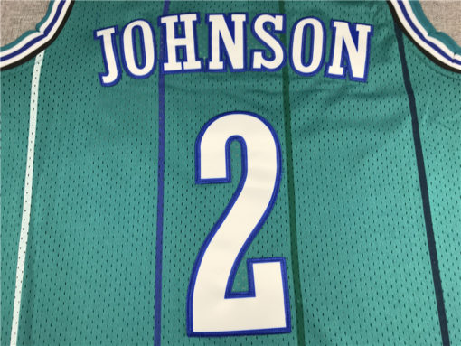 Larry Johnson 2 Charlotte Hornets M&N 92-93 Swingman Teal Jersey Larry Johnson 2 Charlotte Hornets M&N 92-93 Swingman Teal Jersey