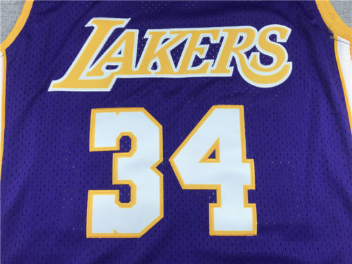 Shaquille O'Neal 34 Los Angeles Lakers 1999-20 Purple Retro Jersey Shaquille O'Neal 34 Los Angeles Lakers 1999-20 Purple Retro Jersey