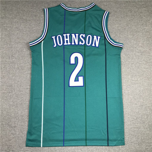 Larry Johnson 2 Charlotte Hornets M&N 92-93 Swingman Teal Jersey Larry Johnson 2 Charlotte Hornets M&N 92-93 Swingman Teal Jersey