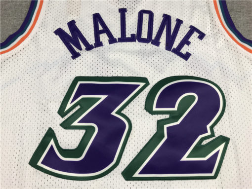 Karl Malone 32 Utah Jazz 96-97 White Throwback Jersey Karl Malone 32 Utah Jazz 96-97 White Throwback Jersey
