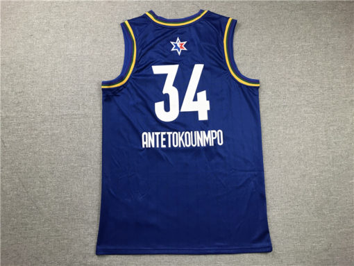 Giannis Antetokounmpo 34 Bucks Blue 2020 All-Star Game Eastern Jersey Giannis Antetokounmpo 34 Bucks Blue 2020 All-Star Game Eastern Jersey