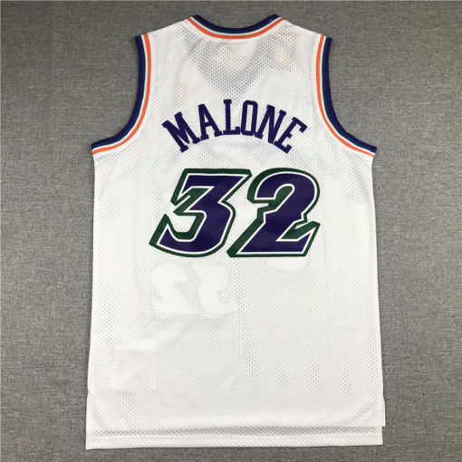 Karl Malone 32 Utah Jazz 96-97 White Throwback Jersey Karl Malone 32 Utah Jazz 96-97 White Throwback Jersey