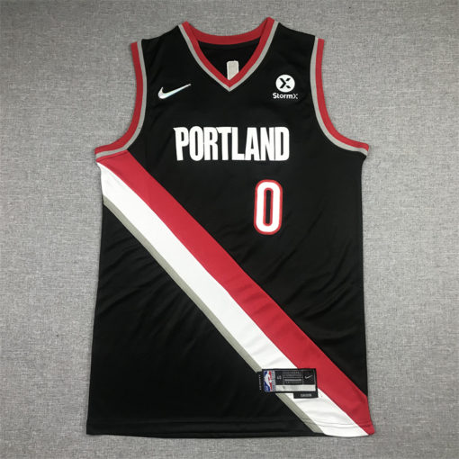 Damian Lillard 0 Portland Trail Blazers 2021-22 Black Icon Swingman Jersey
